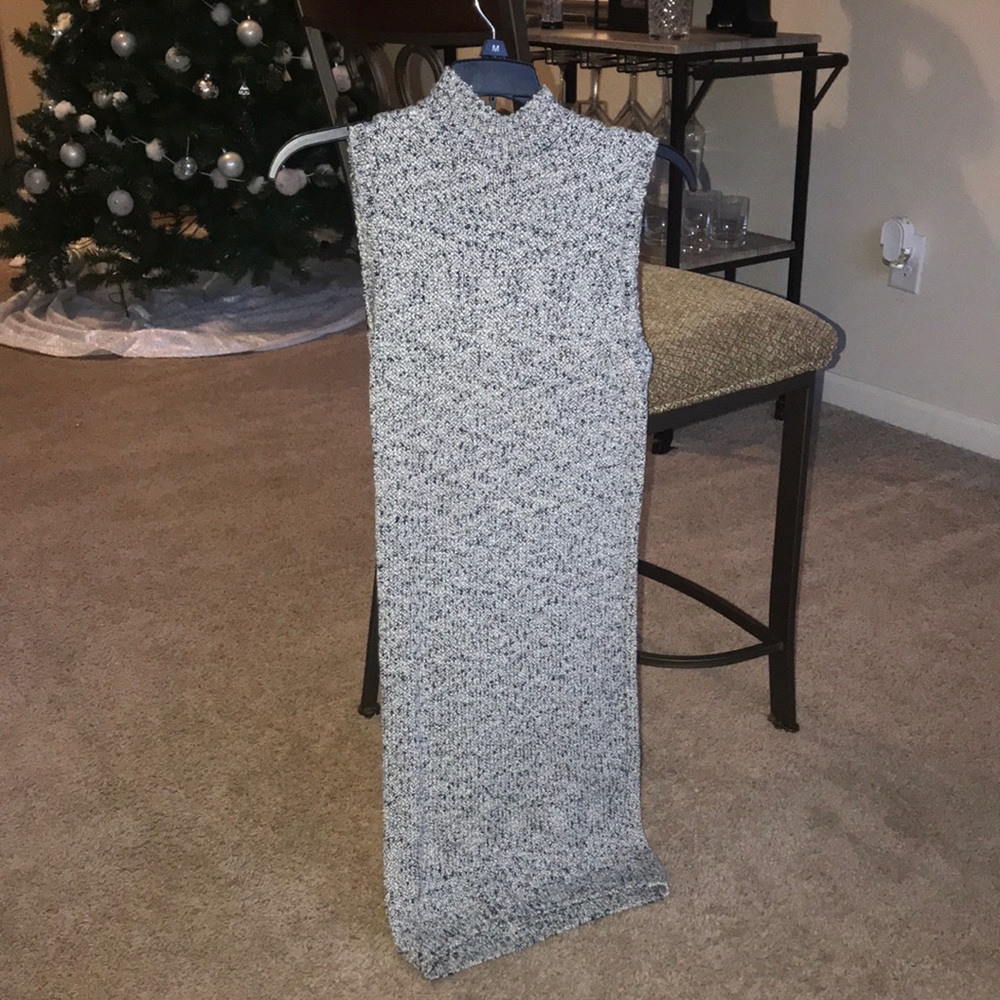 Navy and Cream Sweater Dress